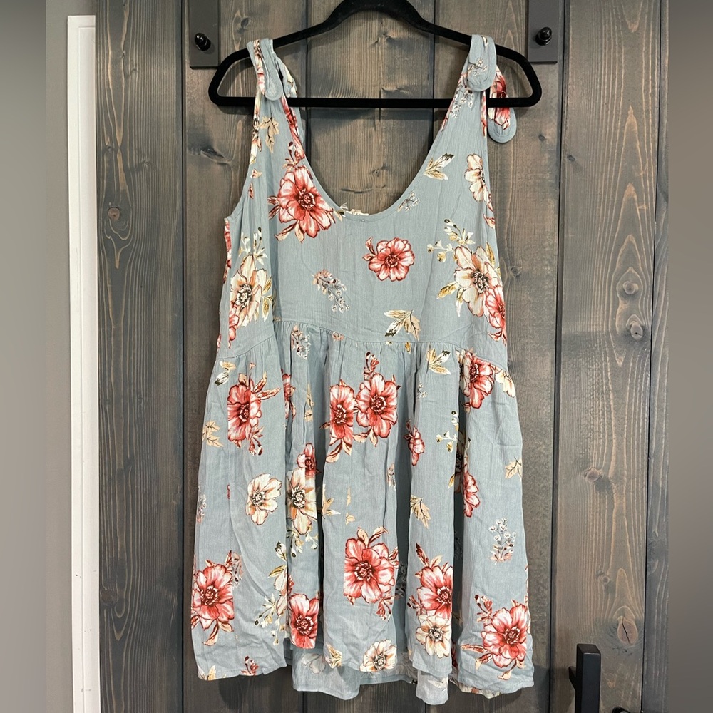 Hem & Thread mint floral tie shoulder mini dress Sz S NWT - Picture 9 of 9
